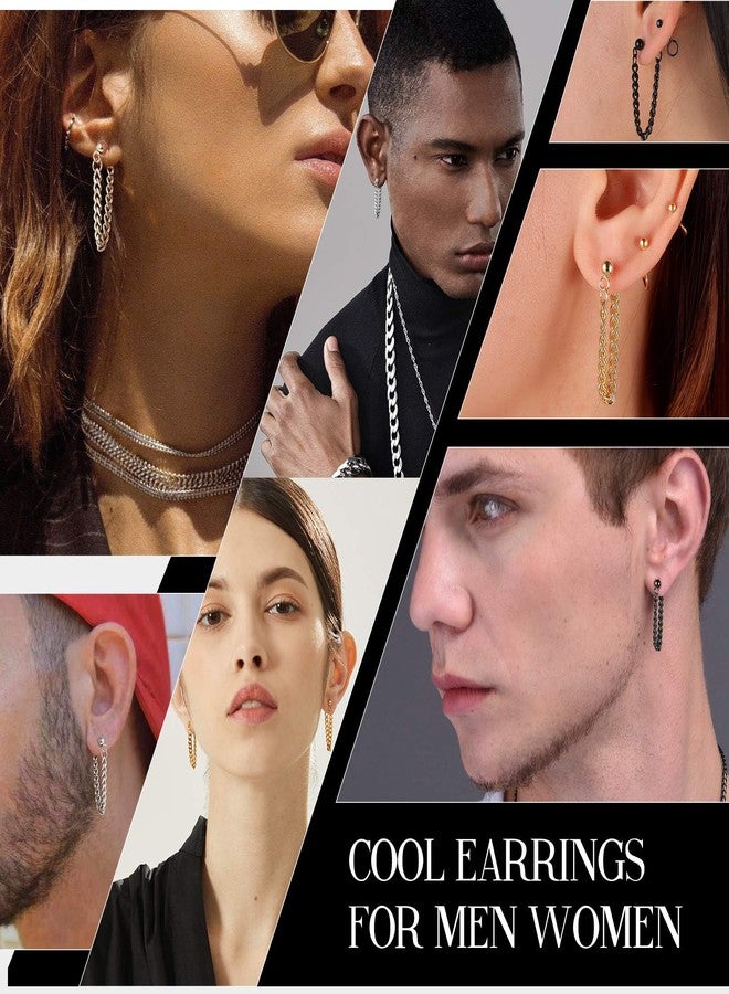 PROSTEEL Kpop Black Earrings Men Women Teen Boys Stainless Steel Chain Earring Cool Earings Mens Dangle Earrings - Image 2