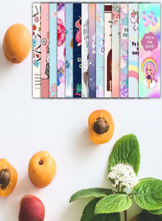 AanyaCentric 14-Pack Travel Reading Bookmark for Girls, Various Designs, Different Mandala Pattern on Back, Compact Size (2" x 6.3"), Ideal for Gifting Self Use - Image 5