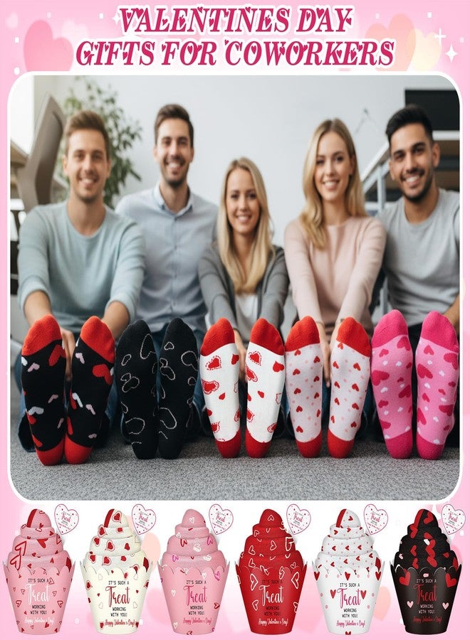 Jeere 12 Pairs Valentine's Day Cupcake Socks for Coworkers Valentines Fuzzy Gifts for Women DIY Slipper Socks for Colleagues Boss Employees - Image 4