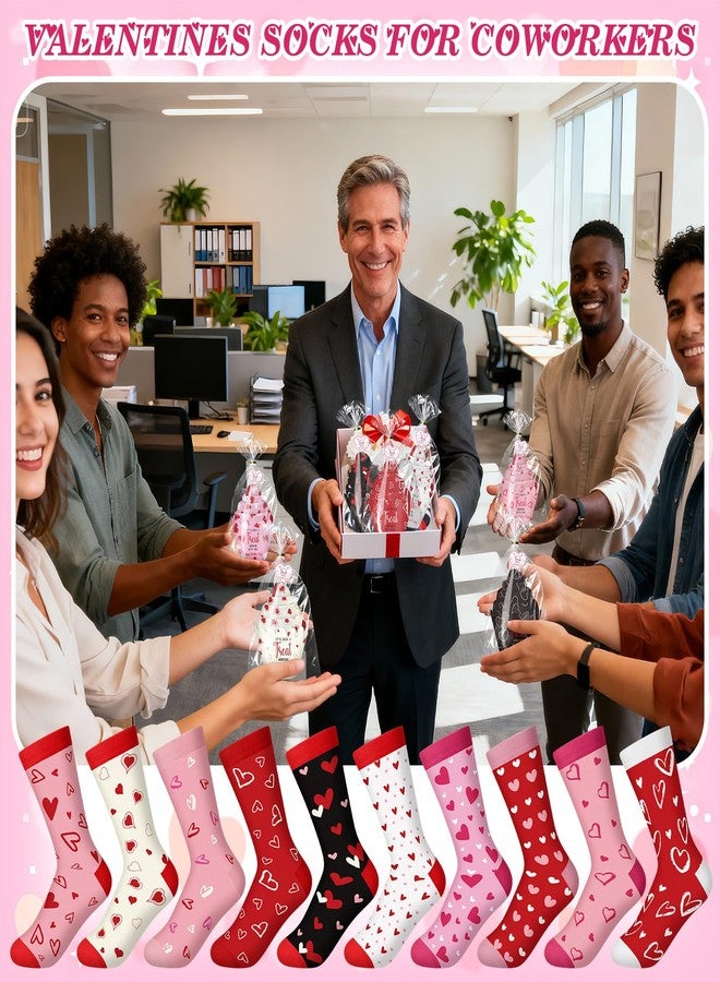 Jeere 12 Pairs Valentine's Day Cupcake Socks for Coworkers Valentines Fuzzy Gifts for Women DIY Slipper Socks for Colleagues Boss Employees - Image 5