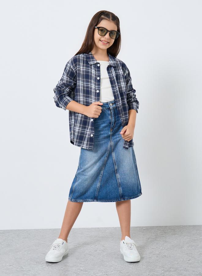 Styli Teens Blue Checkered Shirt - Image 2