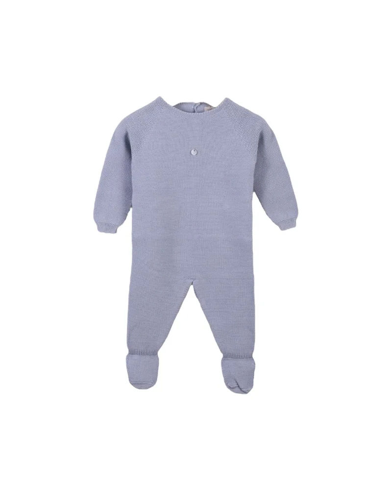 Wedoble Special Organic Cotton Fine Knit Babygrow - Soft Blue, Wedoble