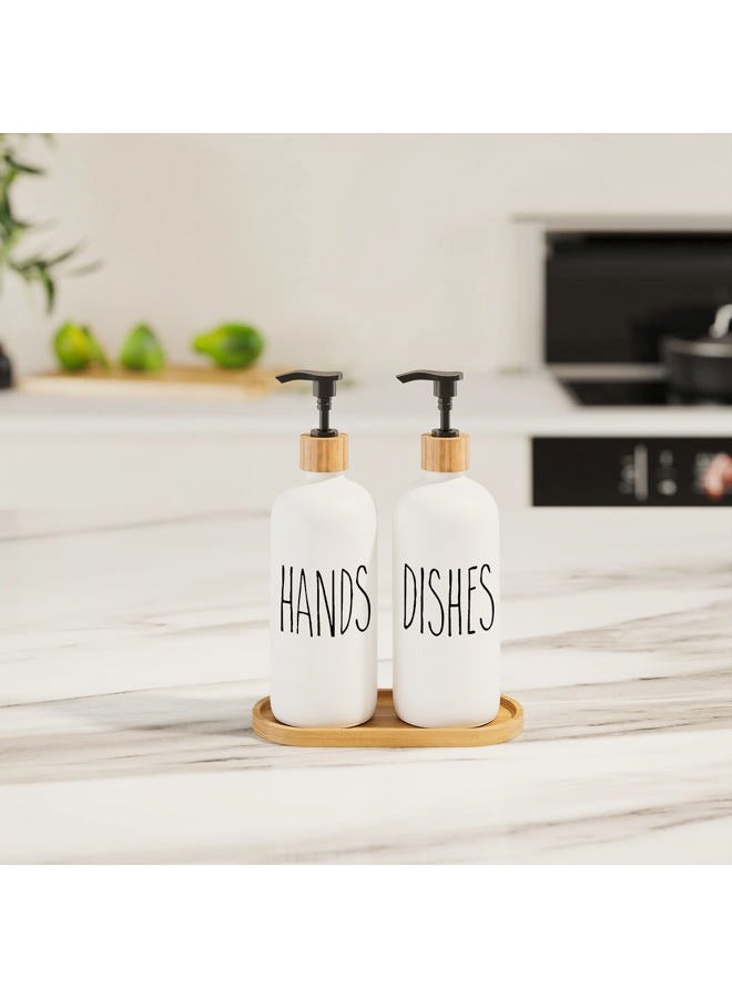 Aeakey Soap Dispenser,Dish Soap Dispenser for Kitchen Sink.Glass Hand Soap Dispenser, Modern Farmhouse Decor Dish Soap Dispenser for Bathroom,Kitchen Sink Decor - Image 3