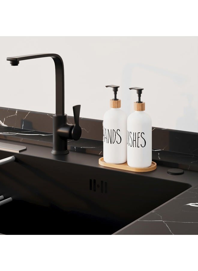 Aeakey Soap Dispenser,Dish Soap Dispenser for Kitchen Sink.Glass Hand Soap Dispenser, Modern Farmhouse Decor Dish Soap Dispenser for Bathroom,Kitchen Sink Decor - Image 2