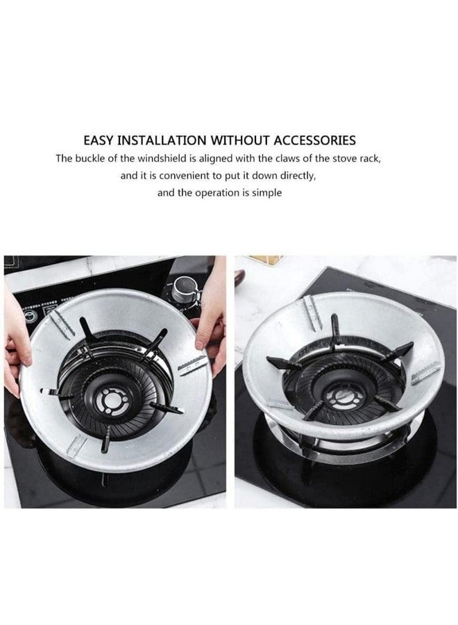 KESI ORNAMENTS KESI ORNAMENTS 1 Pc Gas Stove Bracket Fire & Windproof Gas Stove Windshield Ring Frame Non-Slip Gas Chula Support Stand Cooktop Easy Cleaning Gas Saver Burner Stand Gas Saver Stand Jali Ring(Silver) - Image 3