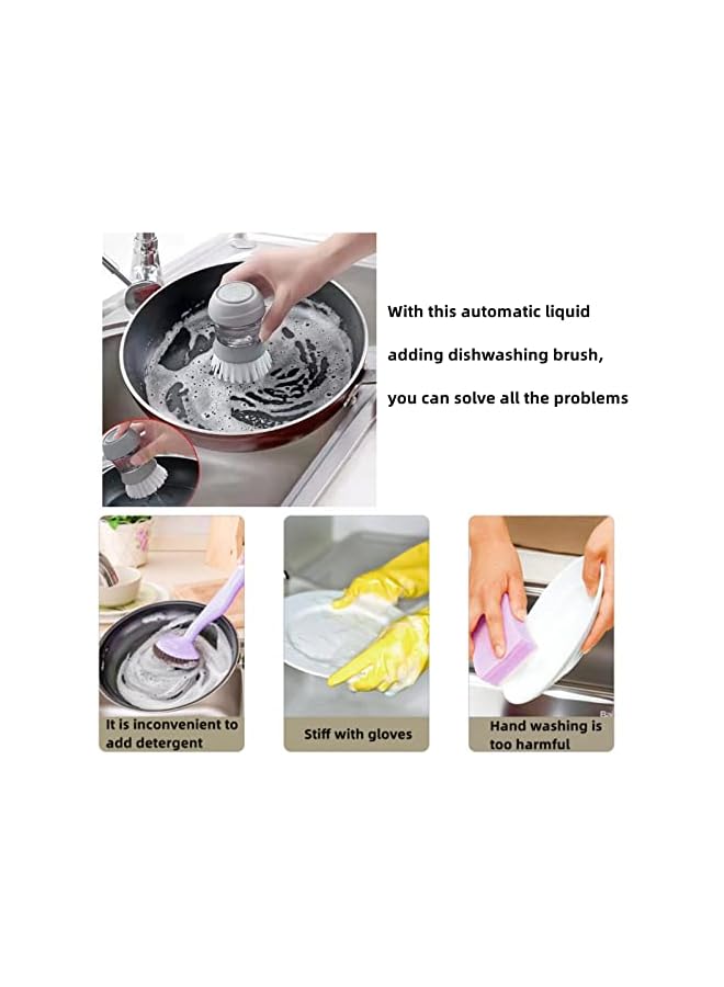 promass Dish Wash Dispenser Brush for Cleaning,Multifunctional Scrubbing Brush Cleaning Tools for Kitchen - Image 3