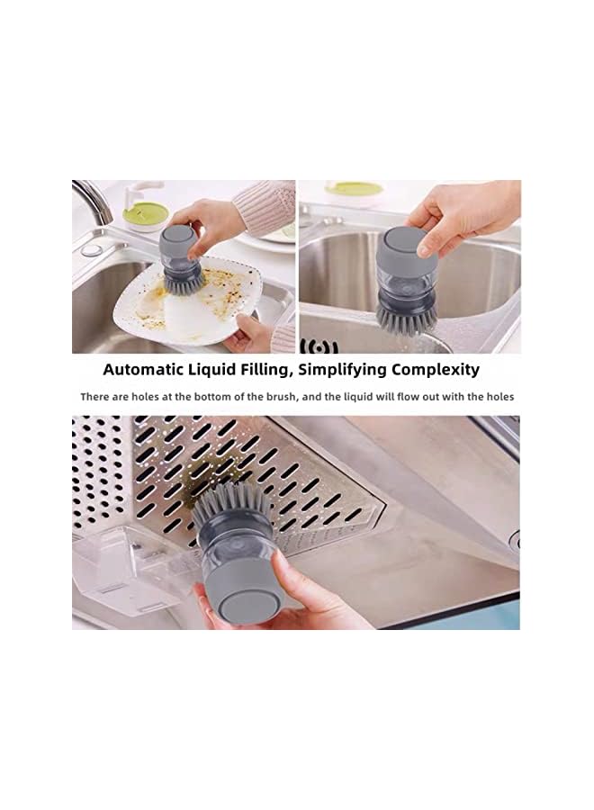 promass Dish Wash Dispenser Brush for Cleaning,Multifunctional Scrubbing Brush Cleaning Tools for Kitchen - Image 4