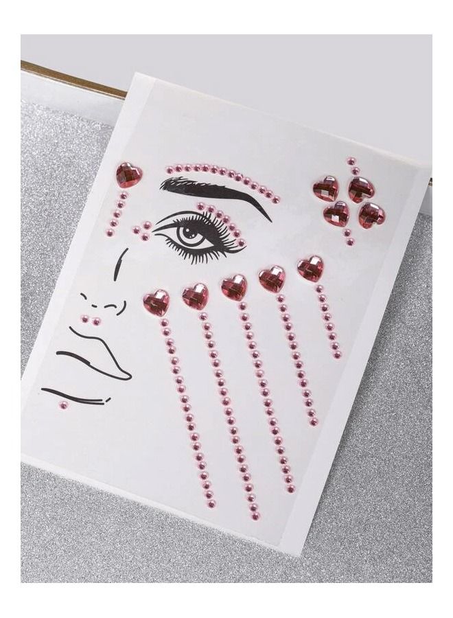 Hearts Glitter Face Tattoo Sticker