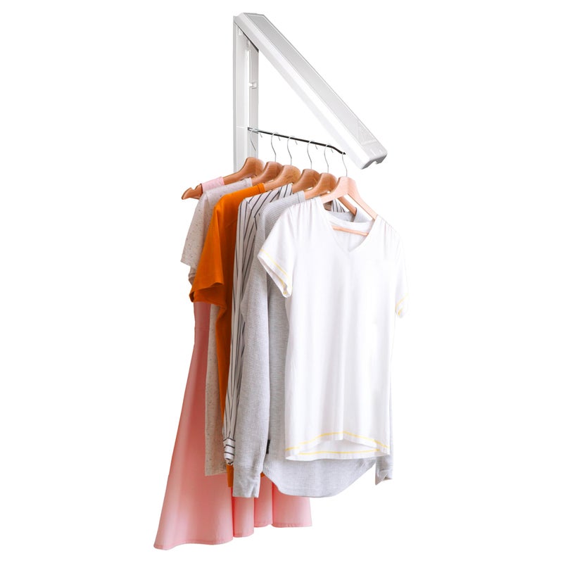 InstaHanger Clothes Drying Rack - Wall Mounted Laundry Drying Rack for Small Spaces - Wall-Mounted Clothes Racks Holds Up to 60 lbs - Space Saving Collapsible Laundry Hanger for Storage - Image 1