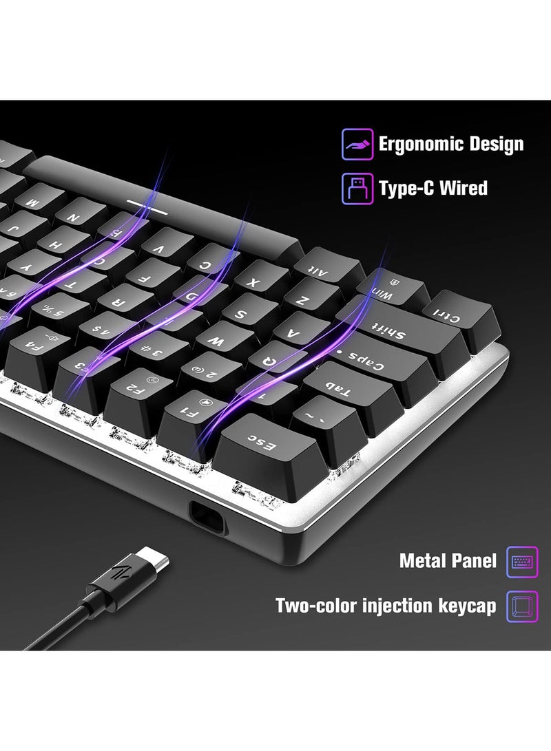 AK33 Gaming 82 keys Mechanical keyboard, White backlit Wired keys Computer keyboard for PC Laptop gaming(Blue Switch) - Image 4