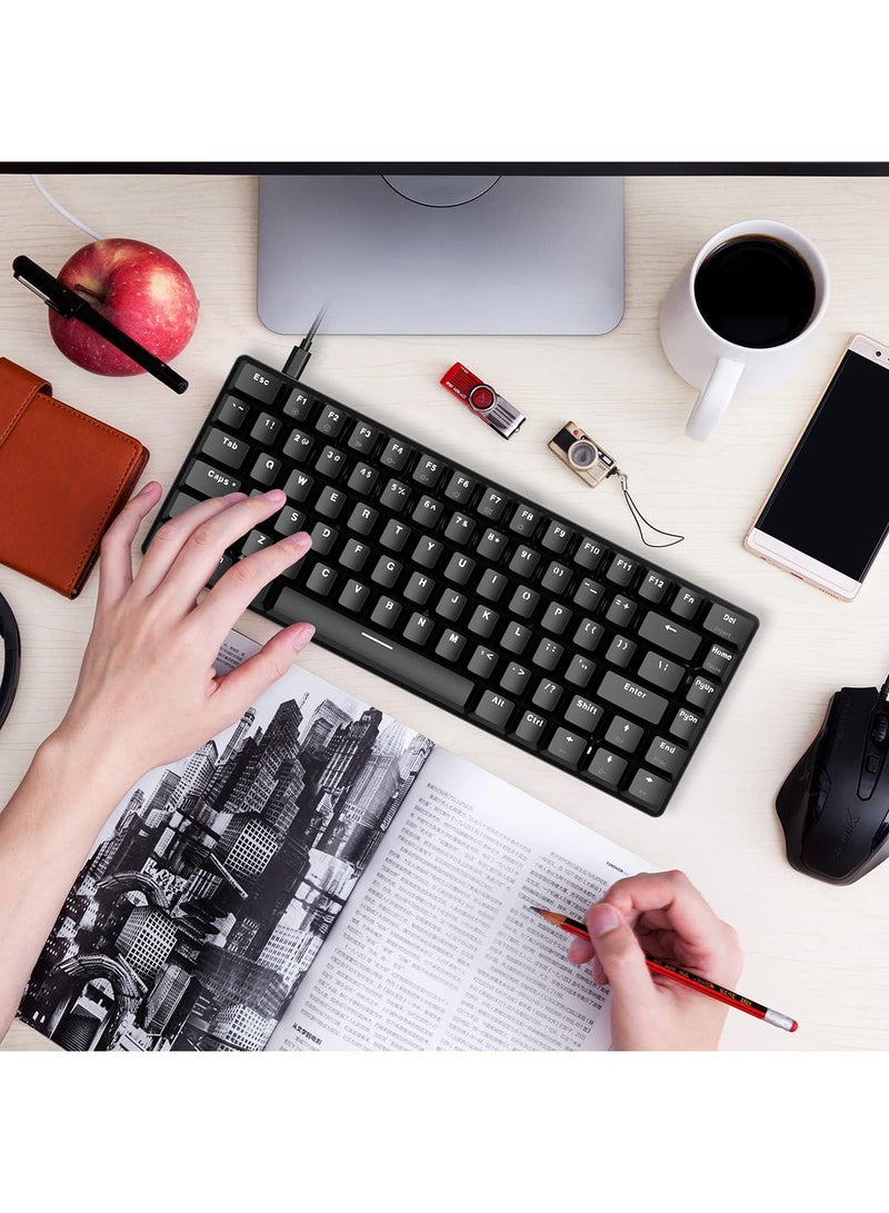 AK33 Gaming 82 keys Mechanical keyboard, White backlit Wired keys Computer keyboard for PC Laptop gaming(Blue Switch) - Image 5