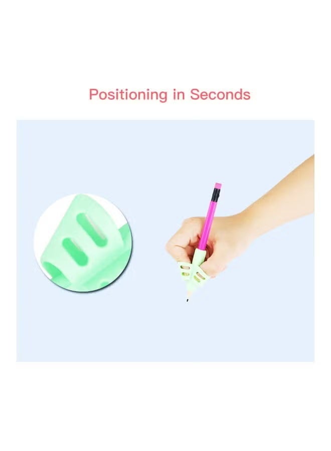 جيكومو مقبضات قلم الرصاص السيليكونية ثنائية الأصابع بثلاث لونات (أزرق/برتقالي/أخضر) - مجموعة علبة هدية متعددة الألوان لمقبضات الأقلام، لتصحيح موقف الكتابة - Image 3