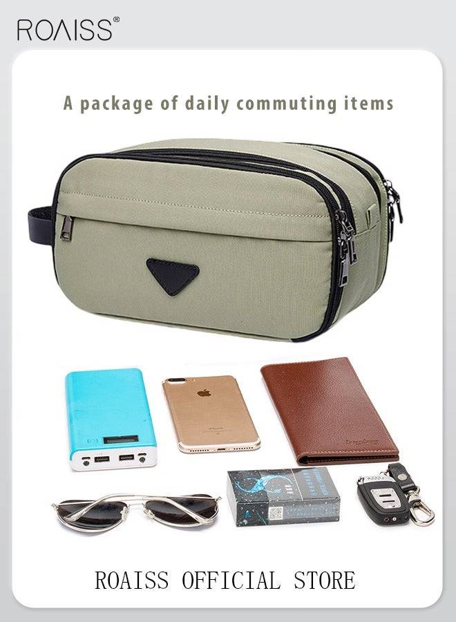 roaiss Makeup Storage Bag Multifunctional Handbag Travel Portable Bag Toiletry Bag Coin Purse Comfortable and Portable Solid Color Outdoor Travel Accessories Cosmetic Case  - Image 2