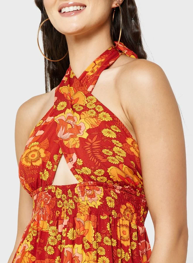 Urban Minx Urban Minx Open Back Printed Dress