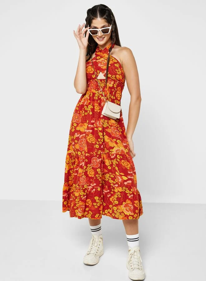 Urban Minx Urban Minx Open Back Printed Dress