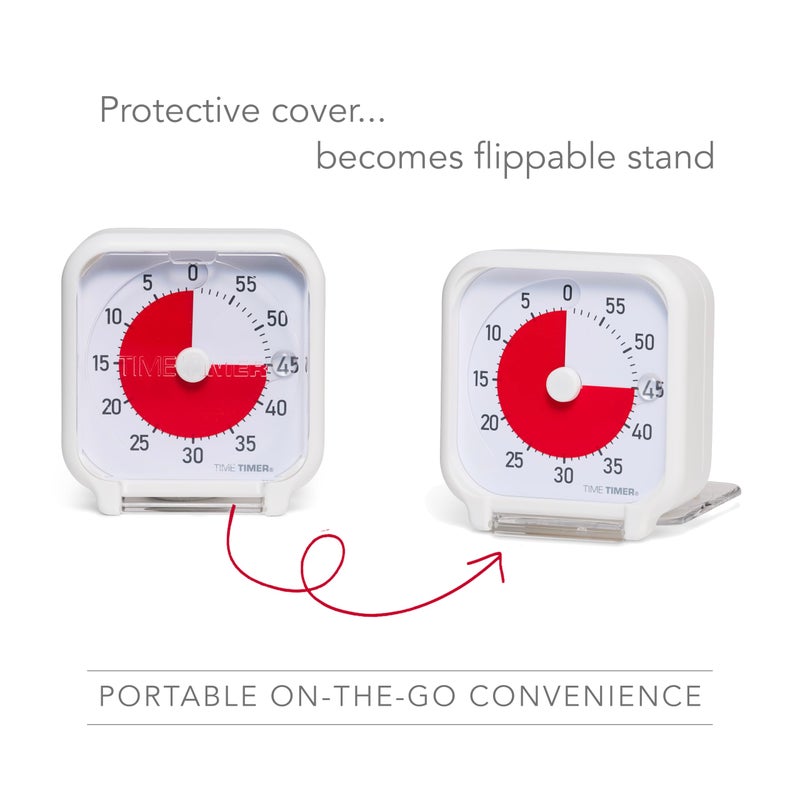 Time Timer 3 Inch Visual Timer â€“ 60-Minute Quiet Portable Countdown Timer for Kids, Teachers, Students & Adults â€“ Helps with Focus, Transitions, ADHD, Autism & Time Blindness â€“ (Red & White) - Image 3