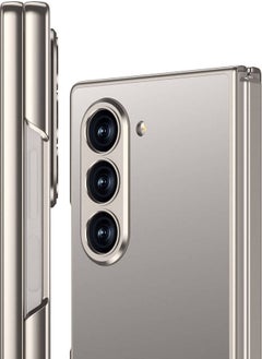 ZORE Rona Store Galaxy Z Fold 6 Case Titanium Metal Design Kıpta Jazz Cover-Grey-Green  - Image 2
