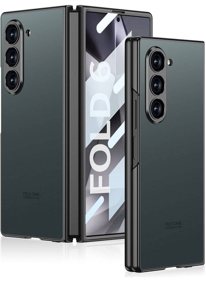 ZORE Rona Store Galaxy Z Fold 6 Case Titanium Metal Design Kıpta Jazz Cover-Grey-Green  - Image 3