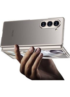 ZORE Rona Store Galaxy Z Fold 6 Case Titanium Metal Design Kıpta Jazz Cover-Grey-Green  - Image 1