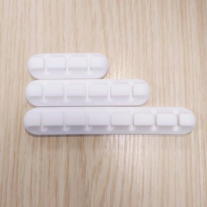 Simple Style Solid Color Data Cable Organizer Charging Cable Multi-Purpose Organizer Stickable Mouse Clamp Solver - Image 2
