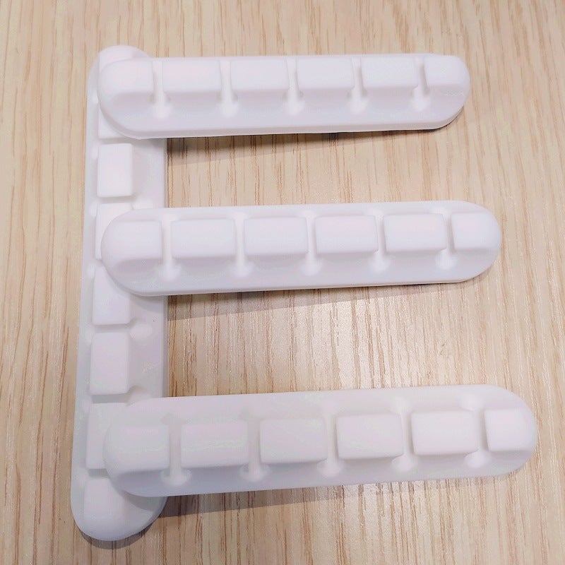 Simple Style Solid Color Data Cable Organizer Charging Cable Multi-Purpose Organizer Stickable Mouse Clamp Solver - Image 1