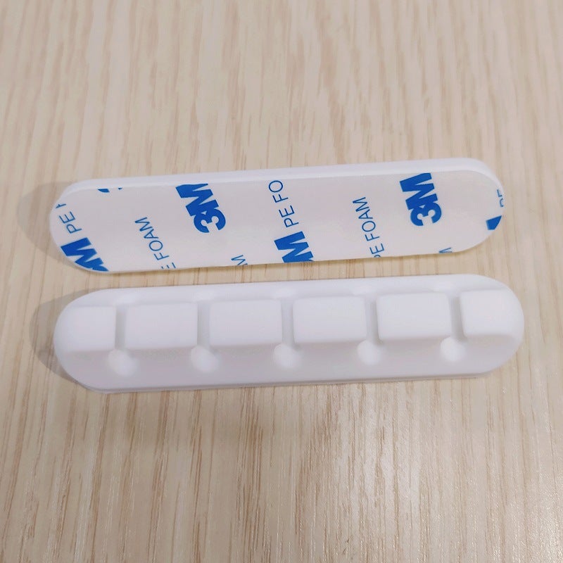 Simple Style Solid Color Data Cable Organizer Charging Cable Multi-Purpose Organizer Stickable Mouse Clamp Solver - Image 3