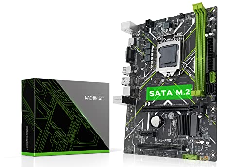 MACHINIST Intel LGA 1155 Motherboard, B75 Micro ATX Gaming PC Motherboard for Desktop (Intel 2nd/3rd Gen, PCIe 2.0, SATA M.2, PCI, DDR3, SATA 6Gb/s, USB 3.0) for Core i3,i5,i7/Xeon E3 V2/Pentium - Image 1