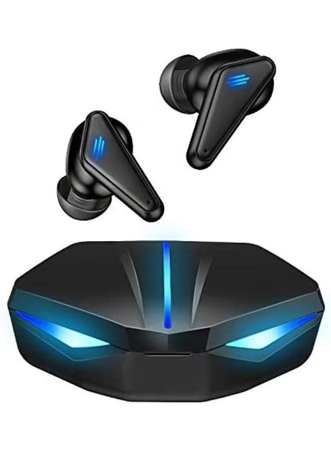 SHOPI K55 Gaming Headset Low Delay TWS Fone Bluetooth Earphones Earbuds with Mic Bass Audio Sound Positioning PUBG Wireless Headphones Black