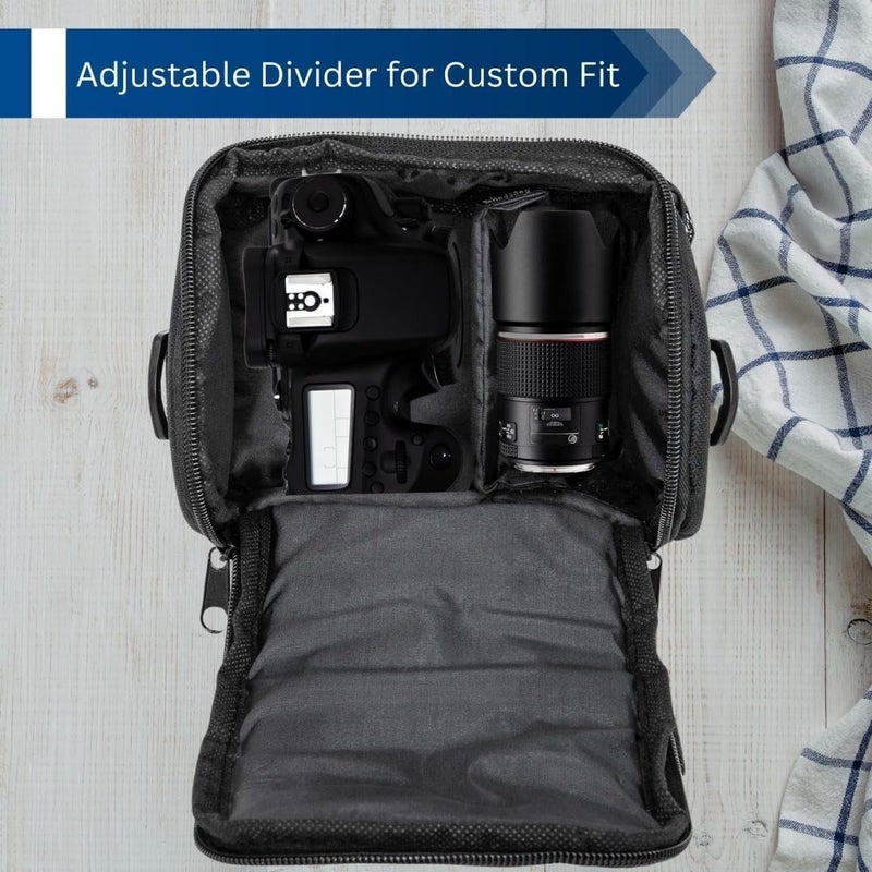eCostConnection Small Soft Padded Camera Equipment Bag / Case for Canon, Nikon, Sony, Samsung, Olympus, Pentax, Panasonic & More + Microfiber Cloth - Image 3