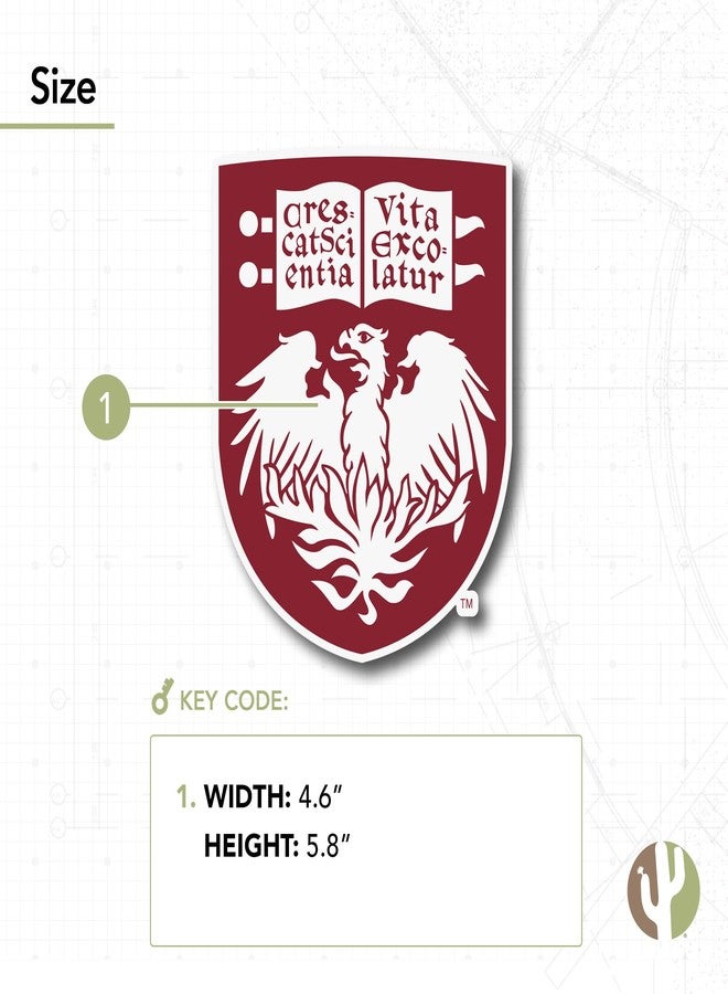 Desert Cactus The University of Chicago Sticker UChicago Maroons Vinyl Decal Laptop Water Bottle Car Scrapbook (IND 00007A) - Image 3