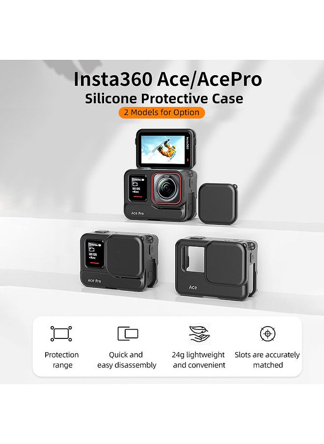 VRIG Sports Camera Silicone Case Protective Cover Cage with Lens Cap Compatible with Insta360 Ace Camera Accessory  - Image 5
