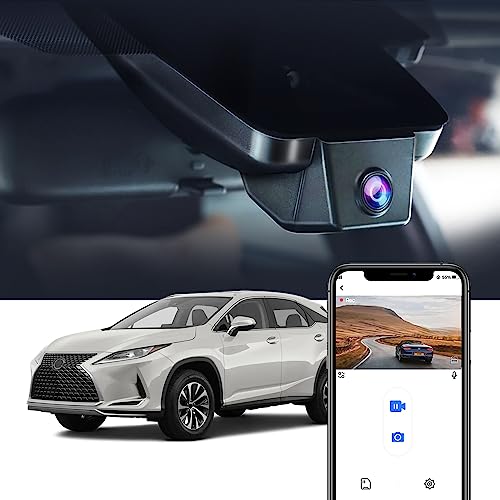 FITCAMX كاميرا داش فيت كام إكس 4K مناسبة لسيارات لكزس RX 350 450h 350L F Sport فاخرة 2016 2017 2018 2019 2020 2021 2022 (النموذج B)، فيديو 2160P واي فاي، تصميم OEM، وضع الانتظار، تسجيل متكرر، توصيل وتشغيل، بطاقة 64GB - Image 1