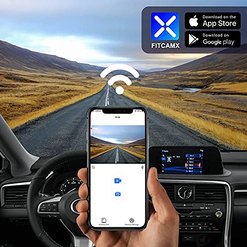 FITCAMX كاميرا داش فيت كام إكس 4K مناسبة لسيارات لكزس RX 350 450h 350L F Sport فاخرة 2016 2017 2018 2019 2020 2021 2022 (النموذج B)، فيديو 2160P واي فاي، تصميم OEM، وضع الانتظار، تسجيل متكرر، توصيل وتشغيل، بطاقة 64GB - Image 4