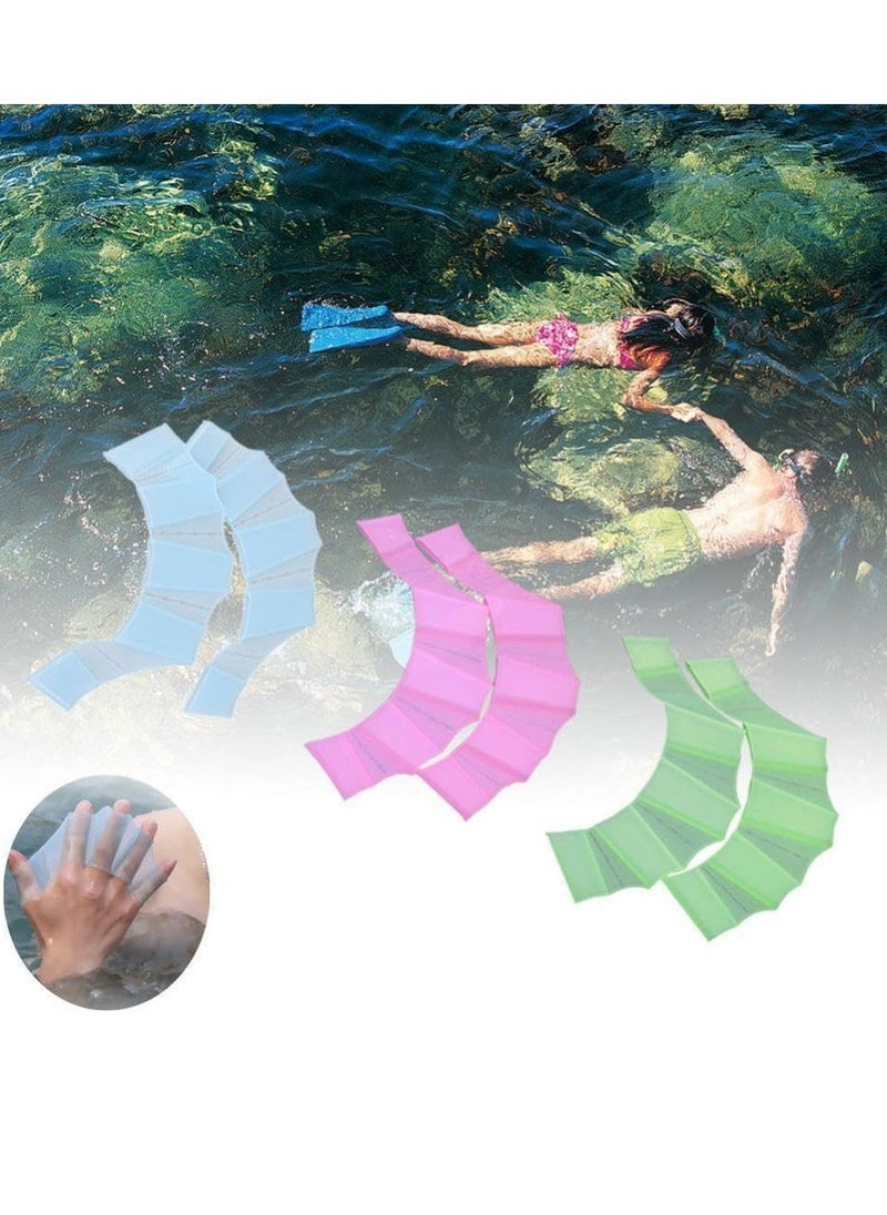 Generic Silicone Swimming Hand Fins Gloves for Kids and Adults to Help with Swimming and Diving, Pink  - Image 2