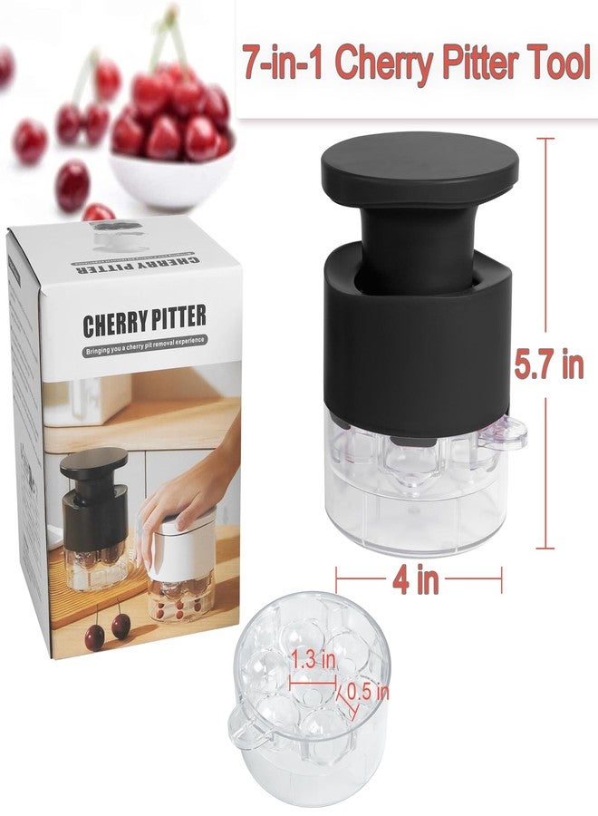 EddHomes Cherry Pitter Tool 7-in-1, Portable Cherries Seed Remover, Fruit Pit Core Remover for Make Fresh Cherry Dishes, Cherry Pie and Jam and Cocktail Cherries - Image 2