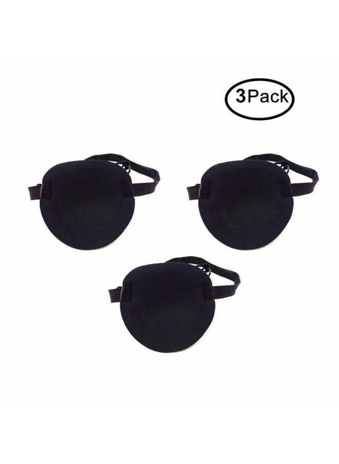 Soochat - Eye Patch Adult Kid's Adjustable Soft and Comfortable Eye Patch Single Eye Mask for Recovery Eye Amblyopia Halloween Party Decoration 3 Pack - Image 1