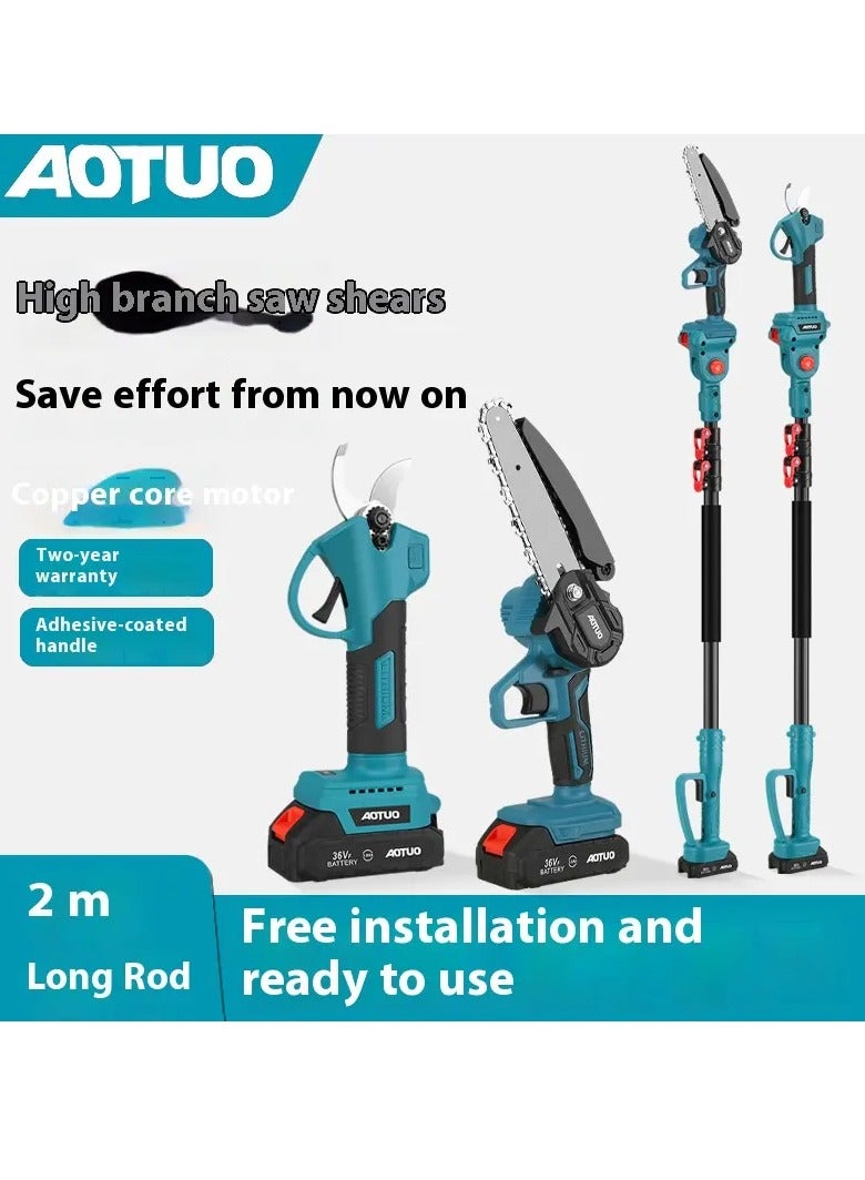 BlueFire 3-in-1 Cordless Electric Pruning Shears & Chainsaw Kit – 36V Lithium Battery-Powered Telescopic Pole Pruner (128-248cm), 6-Inch Mini Chainsaw, 3500W Brushless Motor, 18cm Cutting Diameter – Heavy-Duty for Thick Branches, Gardens, Vineyards & Tree Trimming  - Image 4