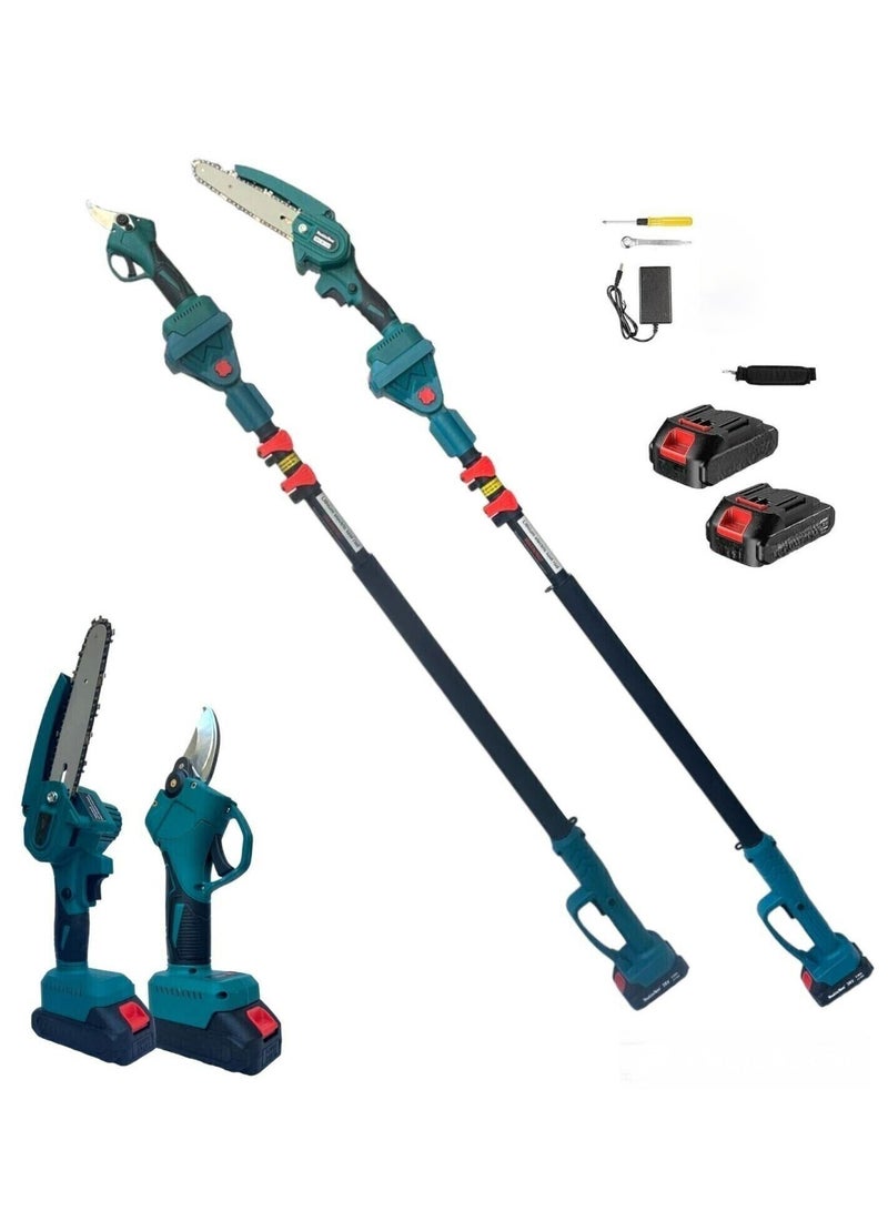 BlueFire 3-in-1 Cordless Electric Pruning Shears & Chainsaw Kit – 36V Lithium Battery-Powered Telescopic Pole Pruner (128-248cm), 6-Inch Mini Chainsaw, 3500W Brushless Motor, 18cm Cutting Diameter – Heavy-Duty for Thick Branches, Gardens, Vineyards & Tree Trimming  - Image 1