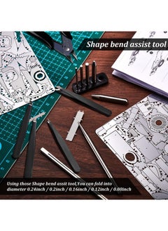 Honoson 12 Metal Model Tool Kits Including 7 Metal Model Long Edge Bending Tools Tab Twisting Tool Cylinder Cone Shape Bend Assist 1 Clipper 4 Metal Tweezers for 3D DIY Metal Jigsaw Puzzles Assembly  - Image 5