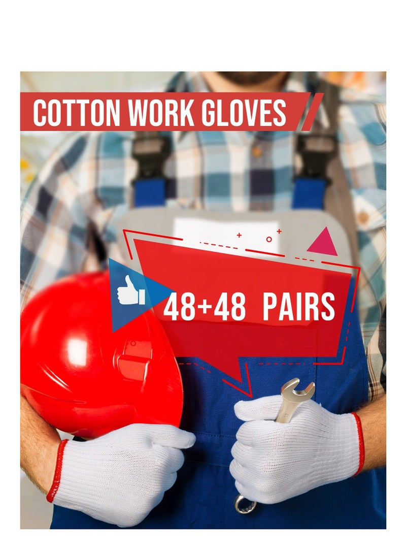 6 Pairs Hand Working Gloves Safety Grip Protection Work Gloves Men Women BBQ Thicker Industry Knitted Cut Repair Gloves Durable String Knit Light Weight for Work Safety Thick Cotton - Image 4