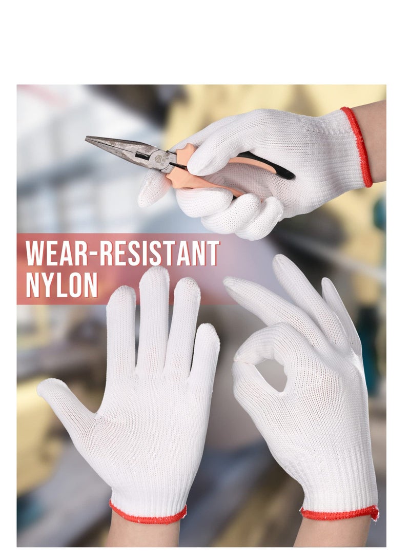 6 Pairs Hand Working Gloves Safety Grip Protection Work Gloves Men Women BBQ Thicker Industry Knitted Cut Repair Gloves Durable String Knit Light Weight for Work Safety Thick Cotton - Image 3