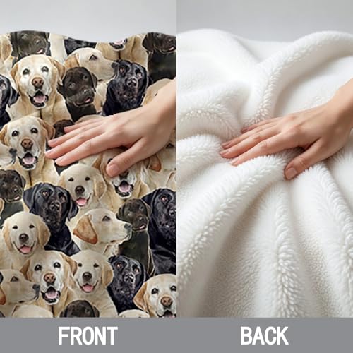 BlessLiving Golden Labrador Retriever Blanket Black Lab Puppy Labrador Retriever Fleece Blanket Fuzzy Dog Blanket Cute Puppy Fleece Blanket Animal Pet Sherpa Blanket Gifts for Women (60 x 80 Inches) - Image 4