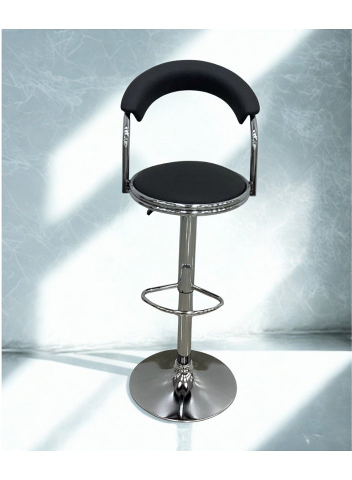 سمارت هوم كرسي بار دوّار مرتفع للمطبخ والمقهى - مقعد بتصميم عصري فاخر مع مسند ظهر ومقعد مبطن قابل لتعديل الارتفاع – كرسي طاولة بار وكاونتر للمطابخ والمطاعم والمقاهي - Image 4