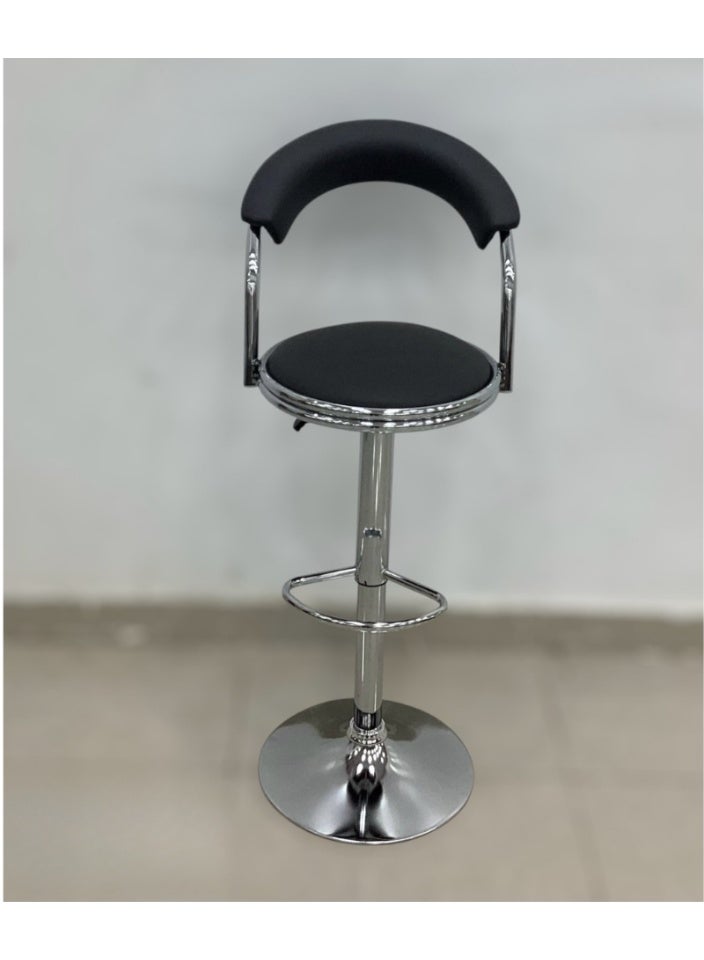 سمارت هوم كرسي بار دوّار مرتفع للمطبخ والمقهى - مقعد بتصميم عصري فاخر مع مسند ظهر ومقعد مبطن قابل لتعديل الارتفاع – كرسي طاولة بار وكاونتر للمطابخ والمطاعم والمقاهي - Image 3