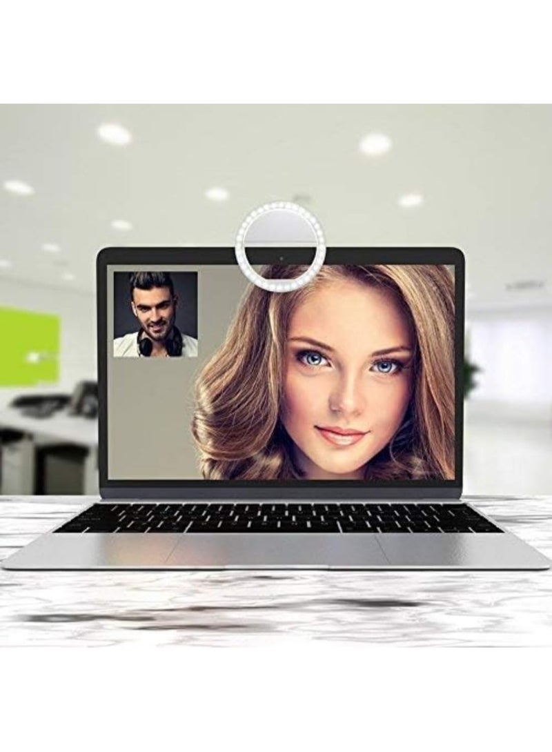 LED Ring Light for Selfies, Mobile Compatible, 3 Brightness Levels, White Light, Portable - Image 2