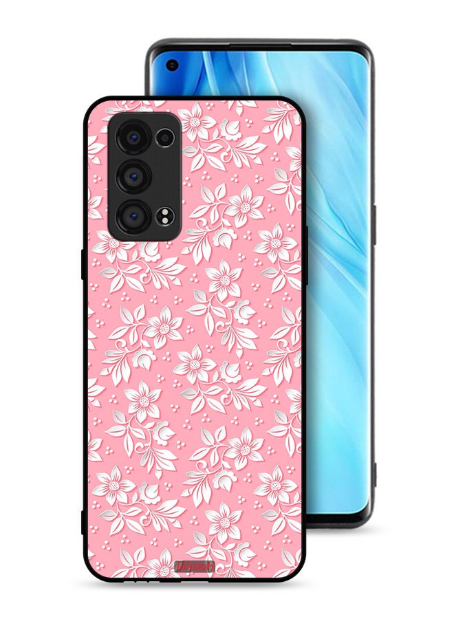 Tolwak Oppo Reno6 Pro Plus 5G Protective Case Cover Flowers Background Pattern - Image 1
