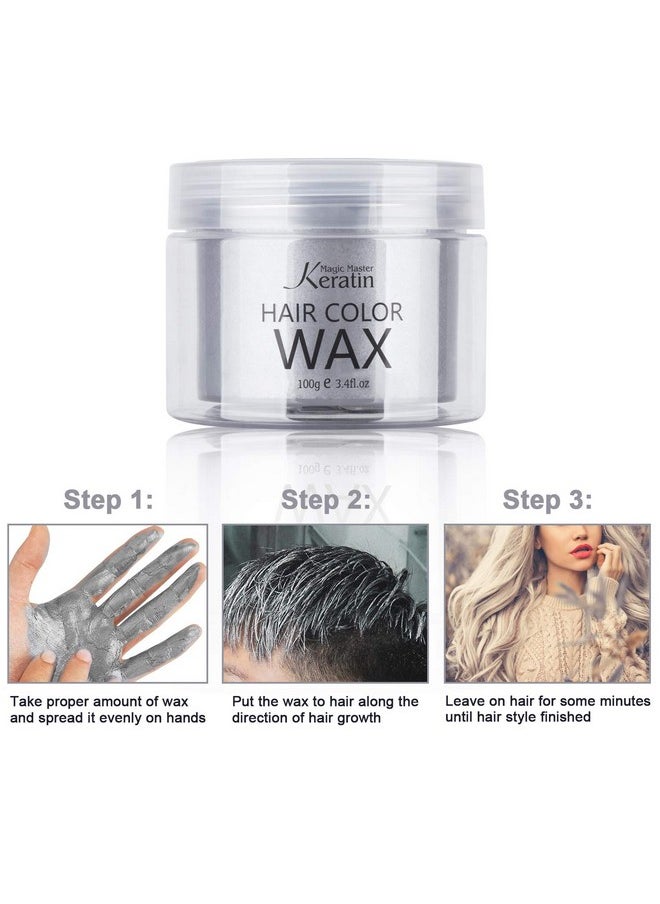 Magic Master Keratin - Temporary Hair Color Wax Gray Hair Dye Paint Wax 3.4 Fl Oz Natural Washable Temporary Hair Color For Kids Girls Women & Men Dark Hair Party Cosplay Festival & Halloween - Image 1