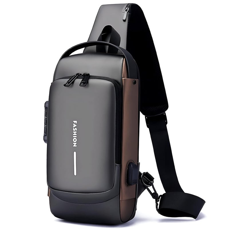 Password Lock Sling - Modern urban accessory with anti-theft security and integrated USB port for charging devices on the move. - Image 1