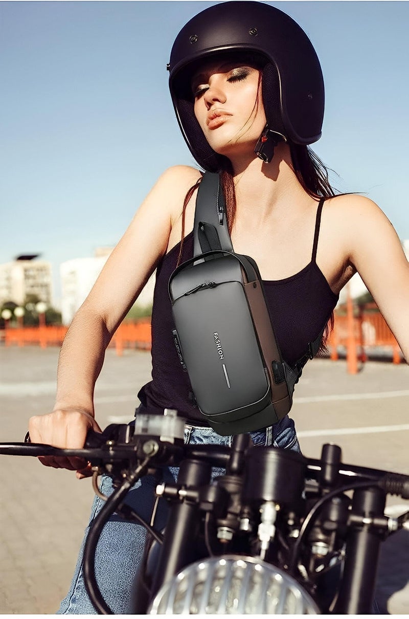 Password Lock Sling - Modern urban accessory with anti-theft security and integrated USB port for charging devices on the move. - Image 4