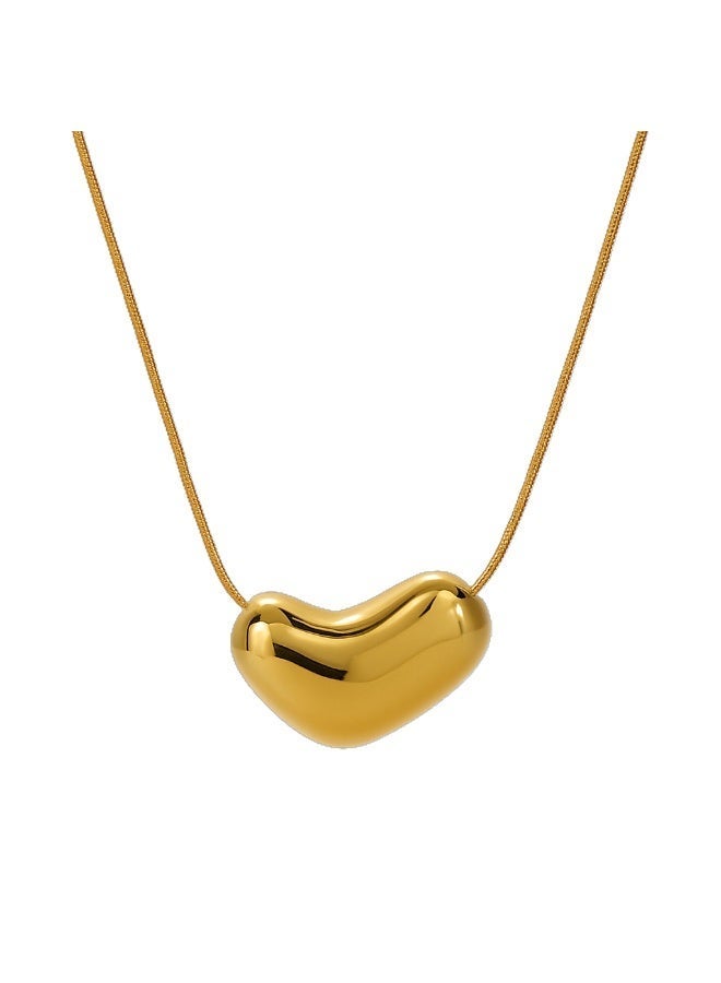 AMETOER 18K Gold Plated Pendant Necklace for Women – Colorfast Stainless Steel Bead Chain, Stylish Collarbone Jewelry - Image 1